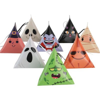 Halloween édességet csomagoló kézi háromszög szellem vicces hangulatjel-csomagoló kartondoboz